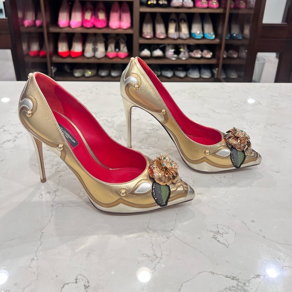 Dolce & Gabbana colorblock pattern D’Orsay pumps 100mm, size 36.5 - Picture 4 of 17